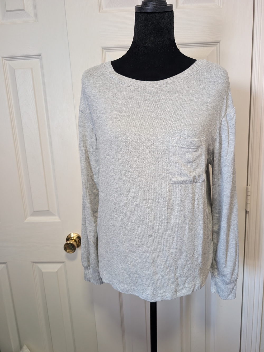 stars above Light Gray Crewneck Sweater with Pocket